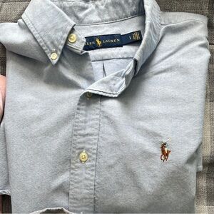 Ralph Lauren Blue Casual Button Down Shirt Classic Style